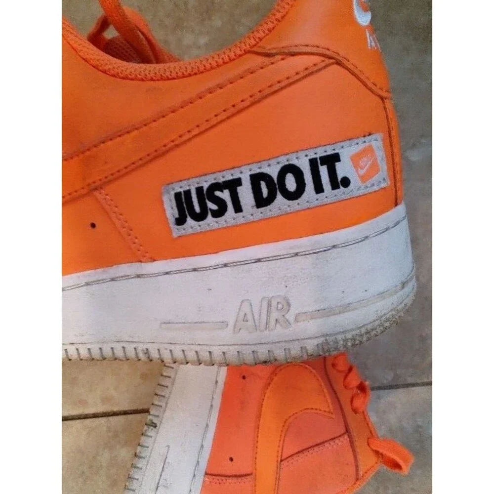Men's Nike Air Force 1 Low ‘07 LV8 Just Do It Orange Sneakers Sz 12 # BQ5360-800
